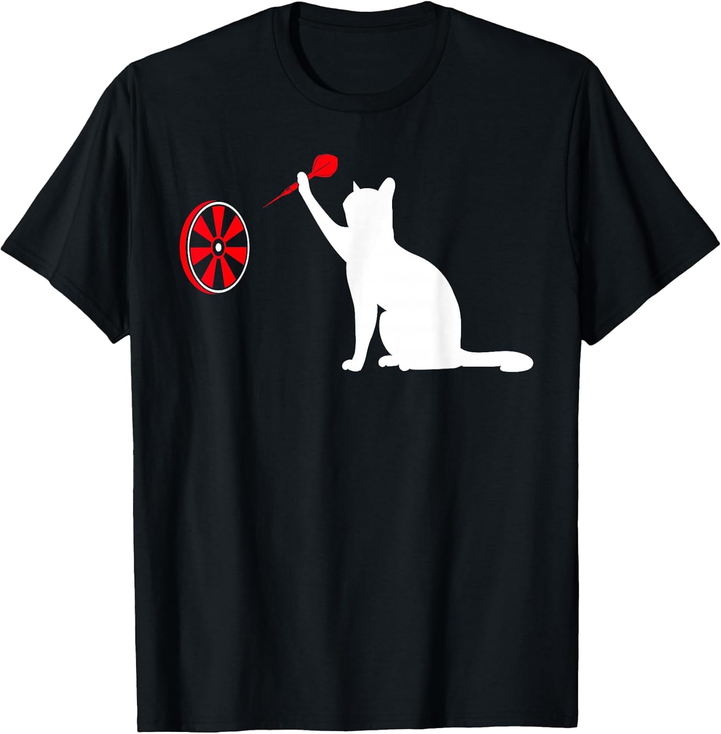 Darts Cat - Funny Dart Throwing Cat Dart and Cat Lover T-Shirt