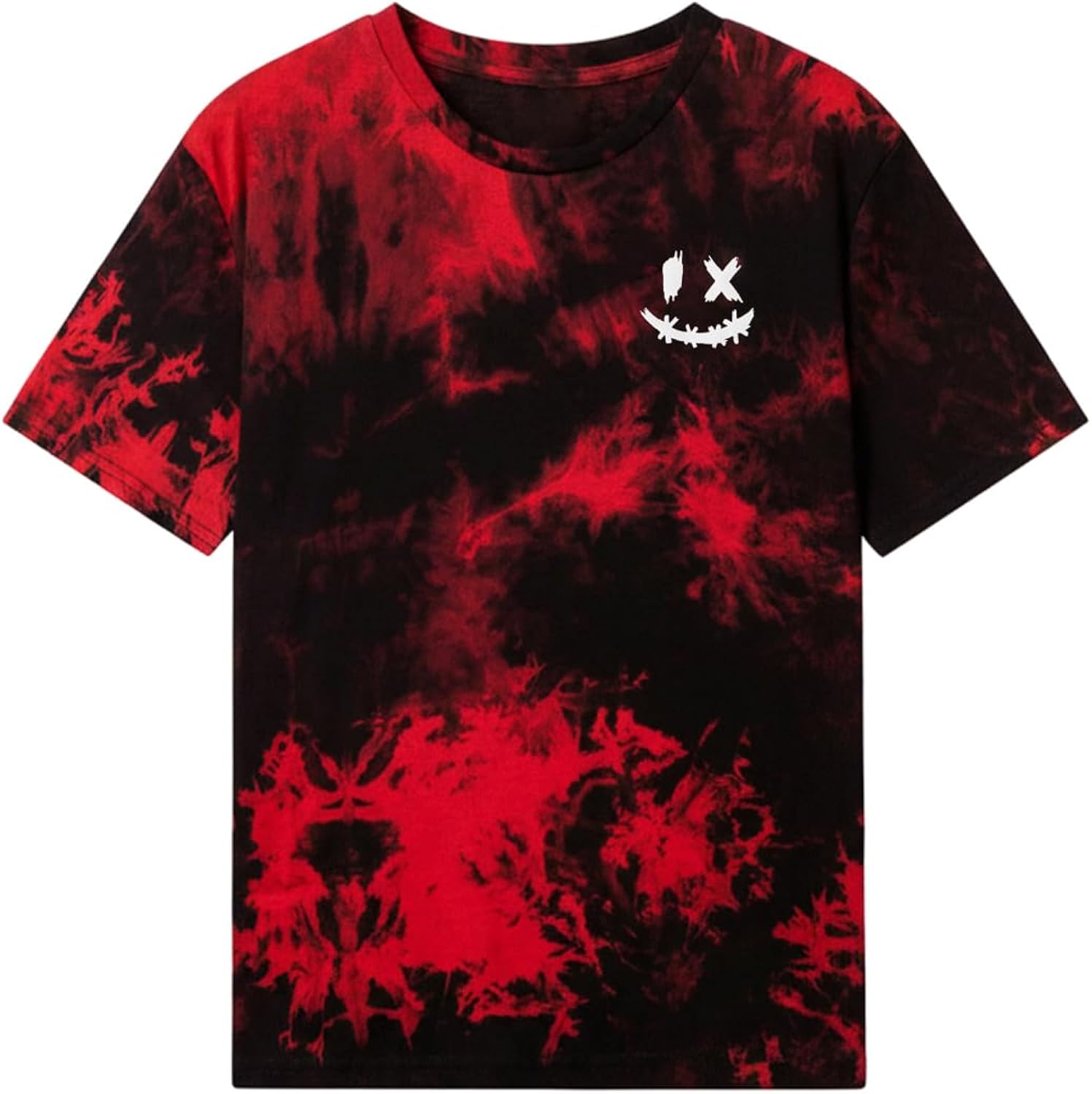 Boy's Tie Dye Graphic Print T Shirts Short Sleeve Drop Shoulder Summer Tee Tops