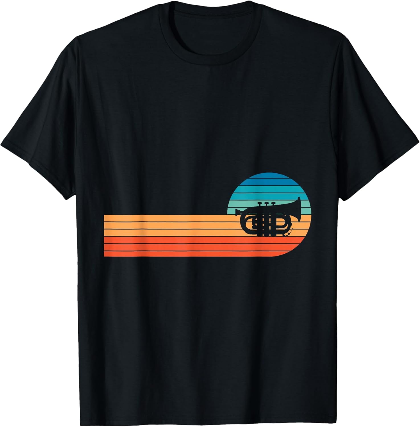 Vintage Sunset Trumpet Jazz Music Lover Band T-Shirt