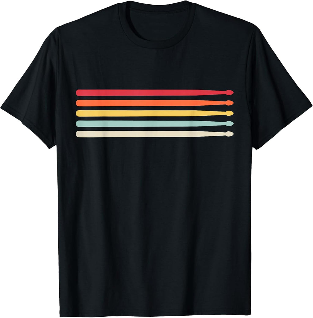 Drummer Drumsticks Drum Sticks Retro Vintage Drumming Men T-Shirt