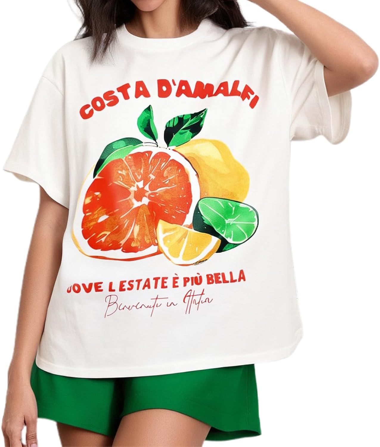 Graphic Oversized T Shirt Y2k Women Teen Girls Cute Hibiscus Flower Loose Tops Short Sleeve Beach Hawaii Baggy Tee