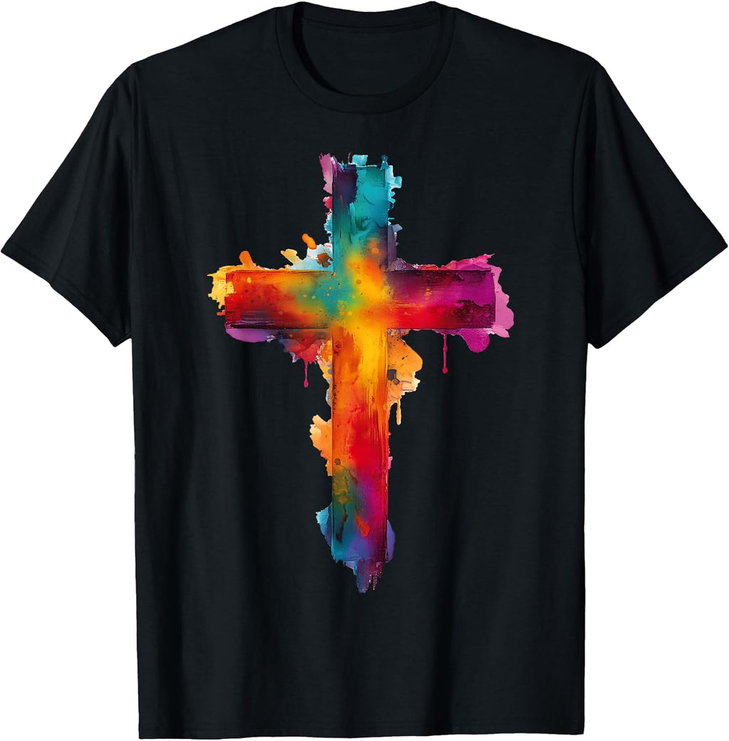 Cross Christian Religious Believe Blessed Faith God Graphic T-Shirt
