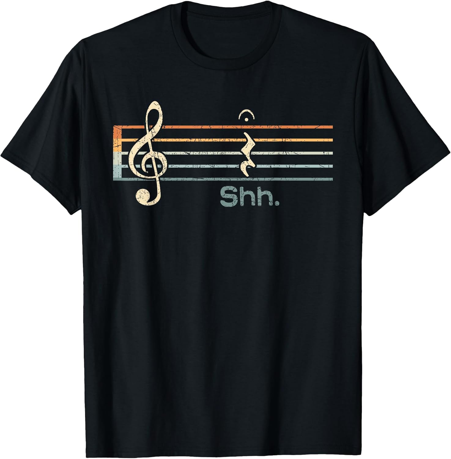 Funny Music Shh Quarter Rest and Fermata Notation Musician T-Shirt