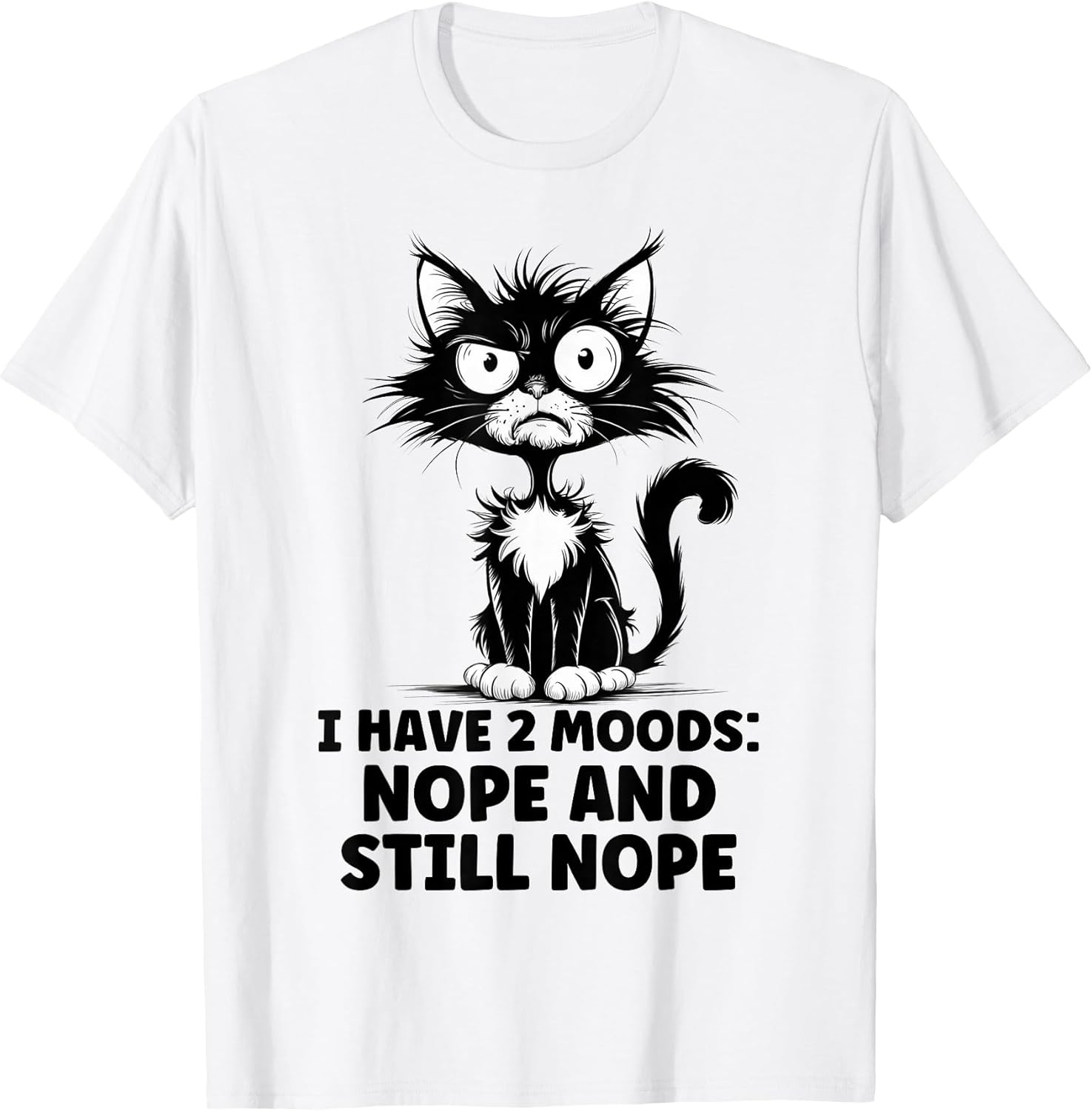 Angry Stressed Cat Funny Stress Meme Gift for Cat Lovers T-Shirt
