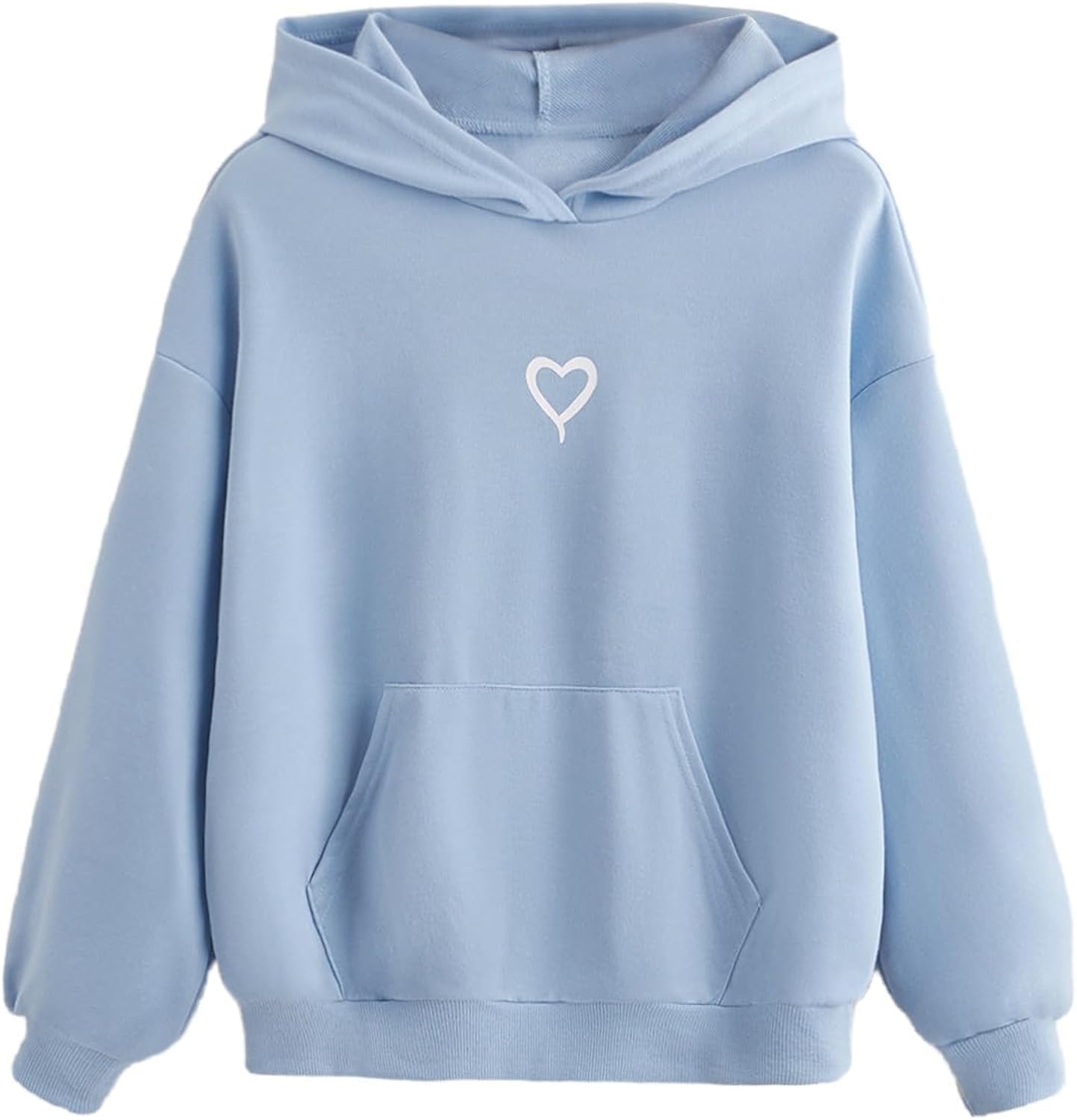 Girls Heart Graphic Print Oversized Hoodies Long Sleeve Hooded Sweatshirts For Girls Pullover Tops