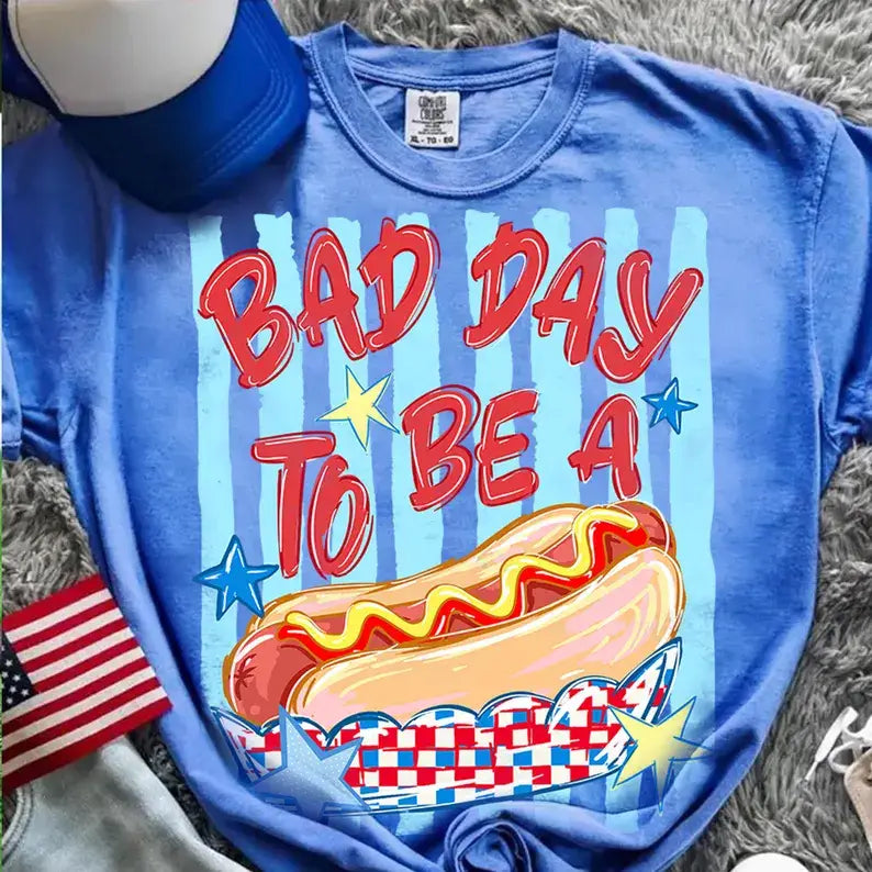 Bad Day To Be A Hotdog Comfort Colors July 4th Summer