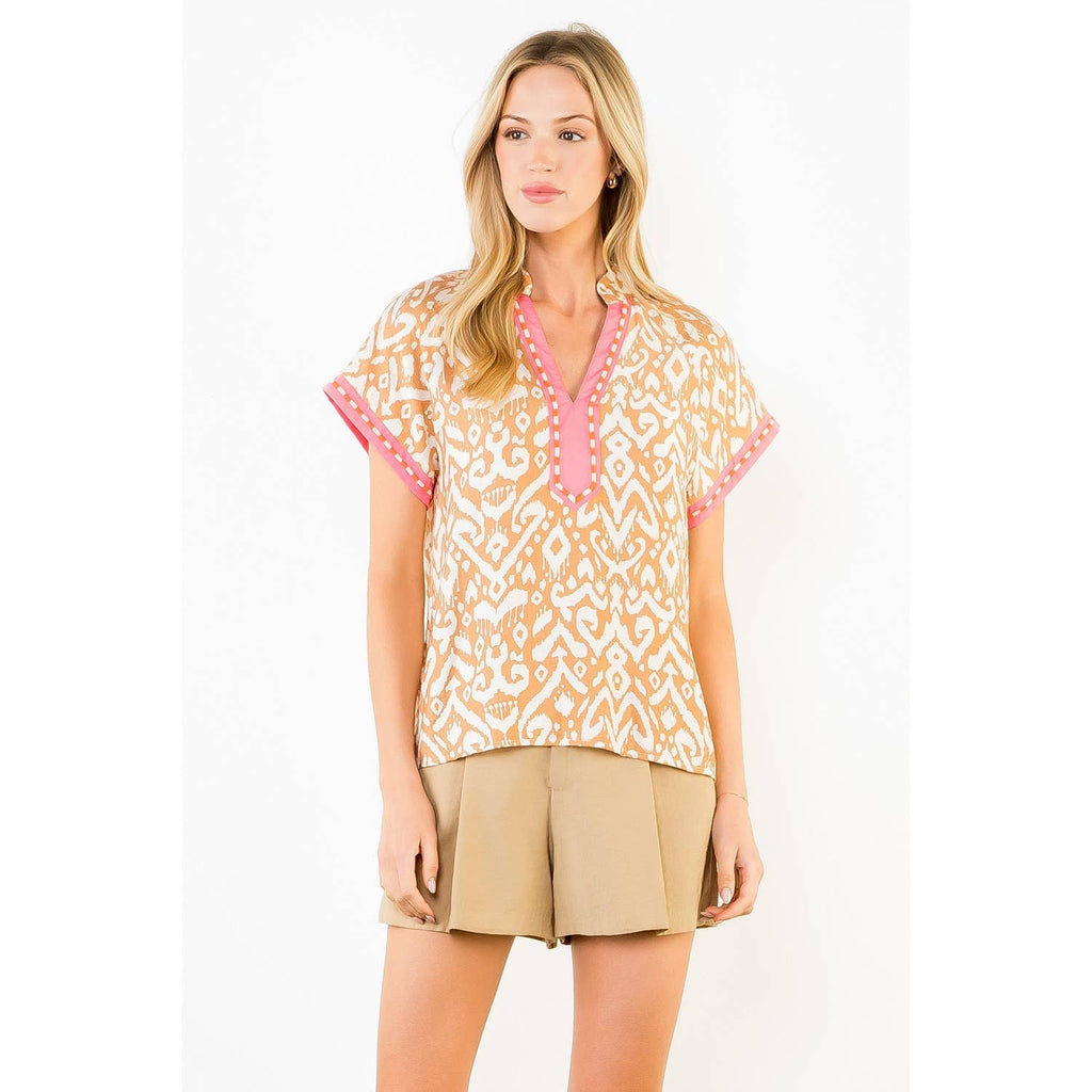 Abstract Top with Emb and Solid Details