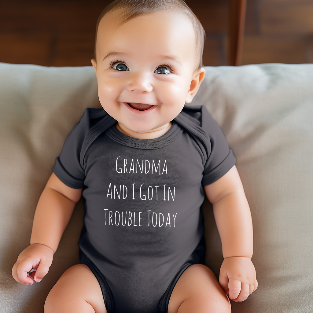 Grandma and I Got in Trouble Today Baby Onesie