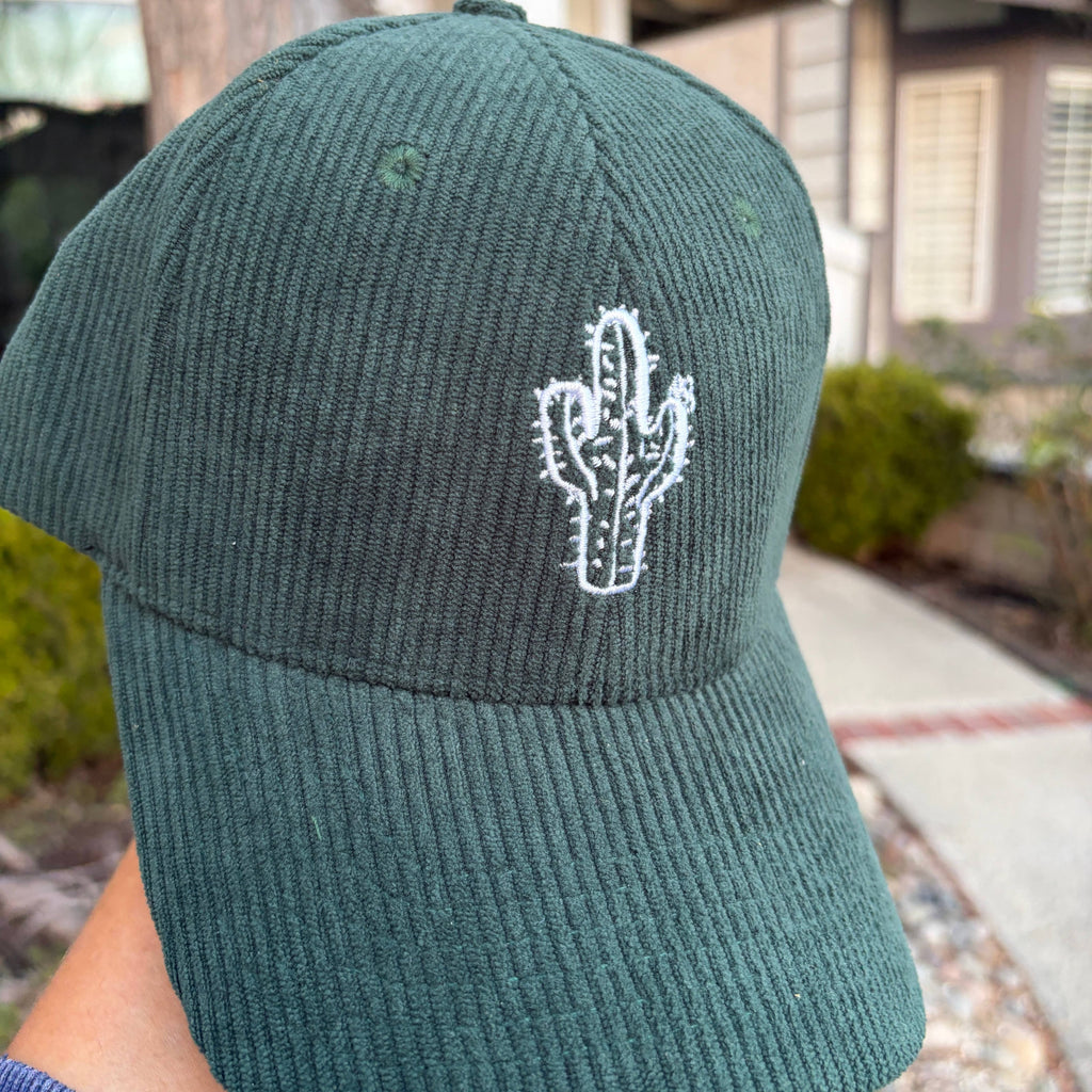 Corduroy Green Cactus Hat Stylish and Comfortable