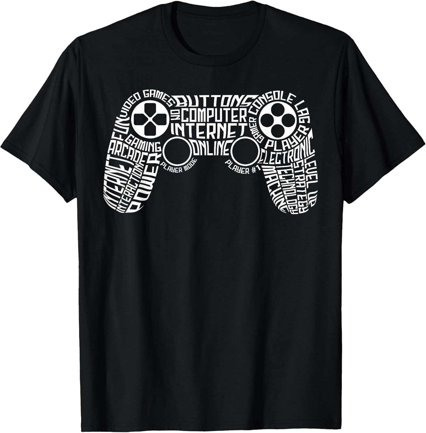 Gamer Shirt Gaming Shirts For Men Boys Controller Word Art T-Shirt