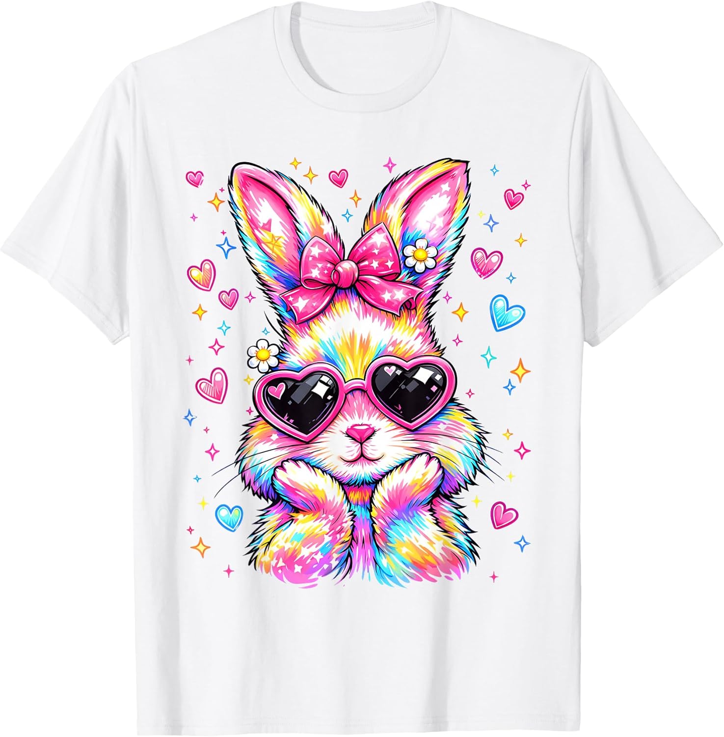 Cute Tie Dye Rabbit Easter Women Girl Kid Shirts