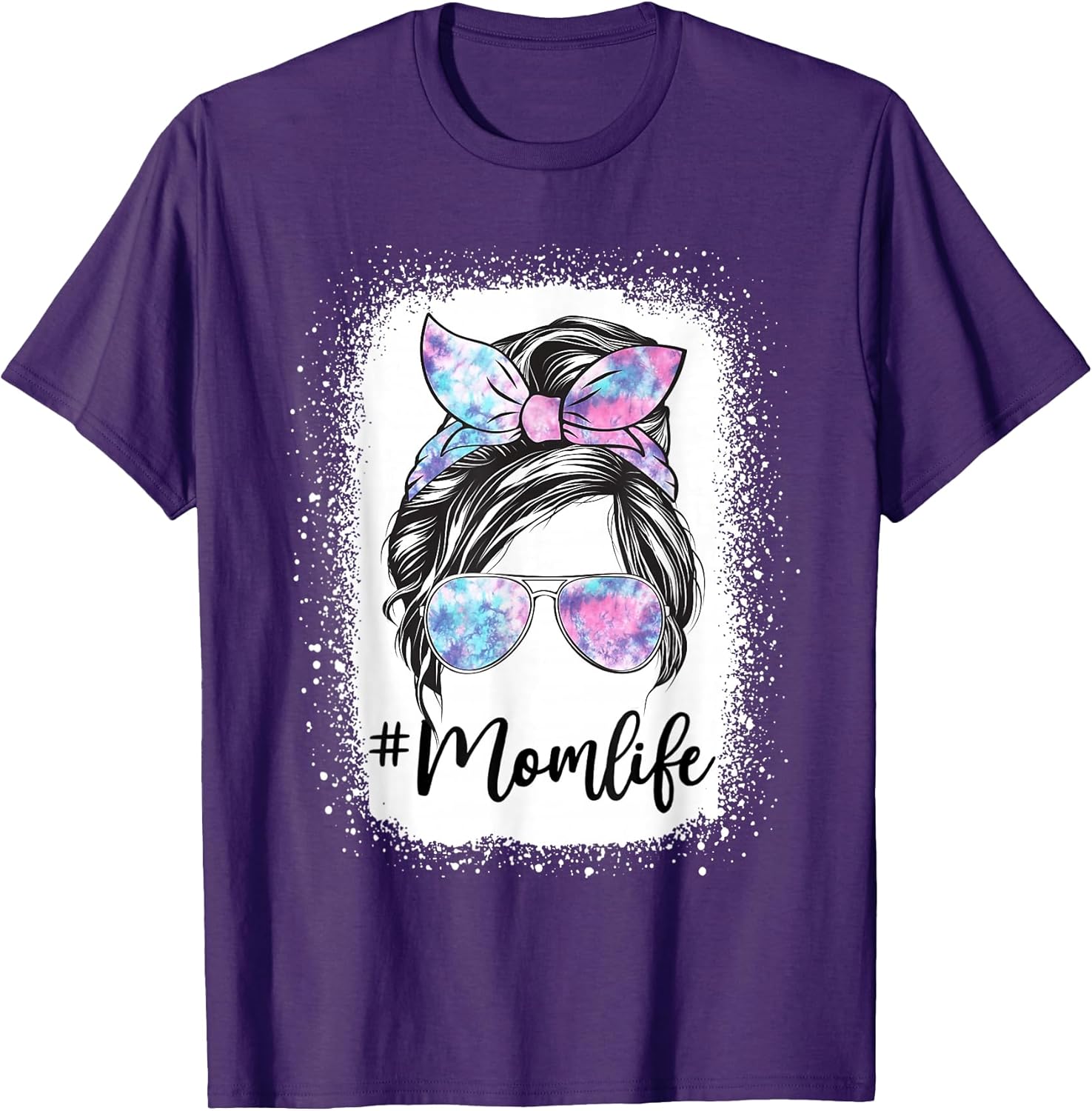 Funny Messi Bun Mom Life Tie Dye Tees