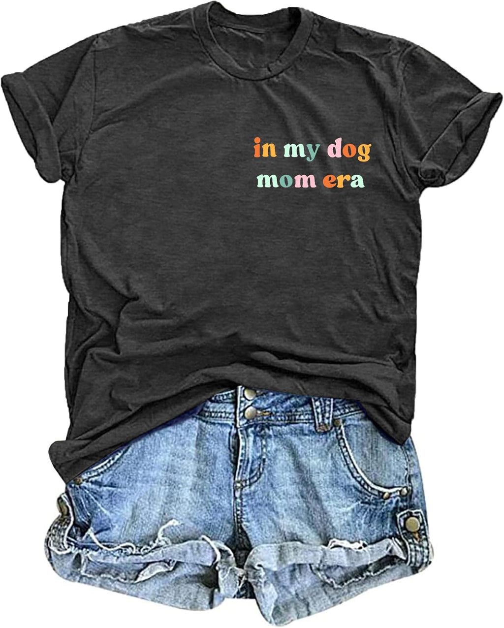Dog Mom Shirt Women: in My Dog Mom Era T Shirts Cute Paw Print Tee Animal Lover Gifts Casual Summer Tops