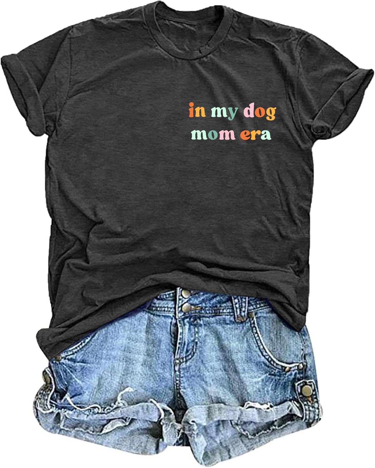 Dog Mom Shirt Women: in My Dog Mom Era T Shirts Cute Paw Print Tee Animal Lover Gifts Casual Summer Tops