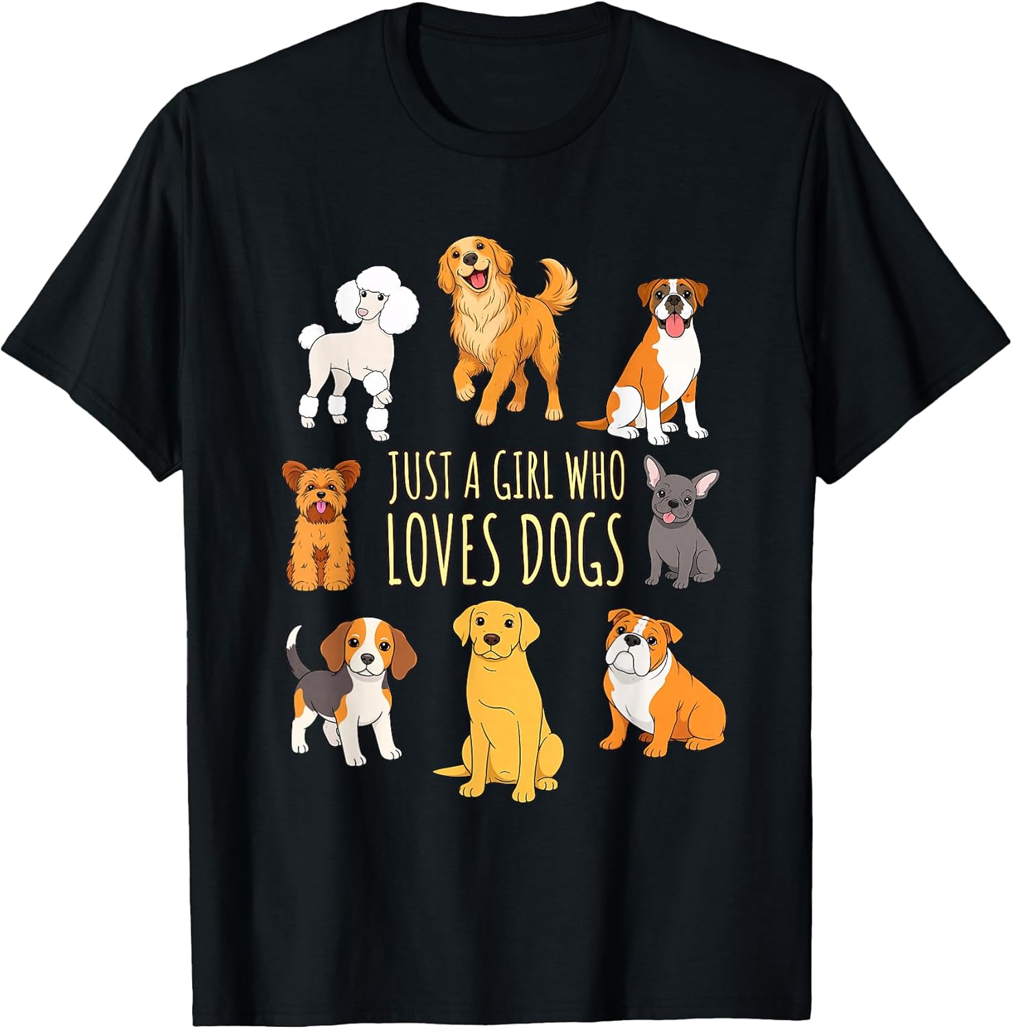 Just A Girl Who Loves Dogs Cute Puppy Lover Design T-Shirt