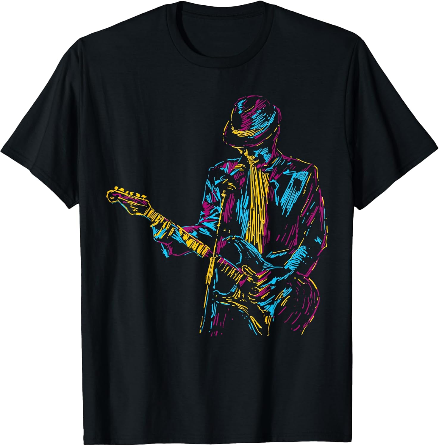 Abstract Art Musician Music Band bass Player T-Shirt Small