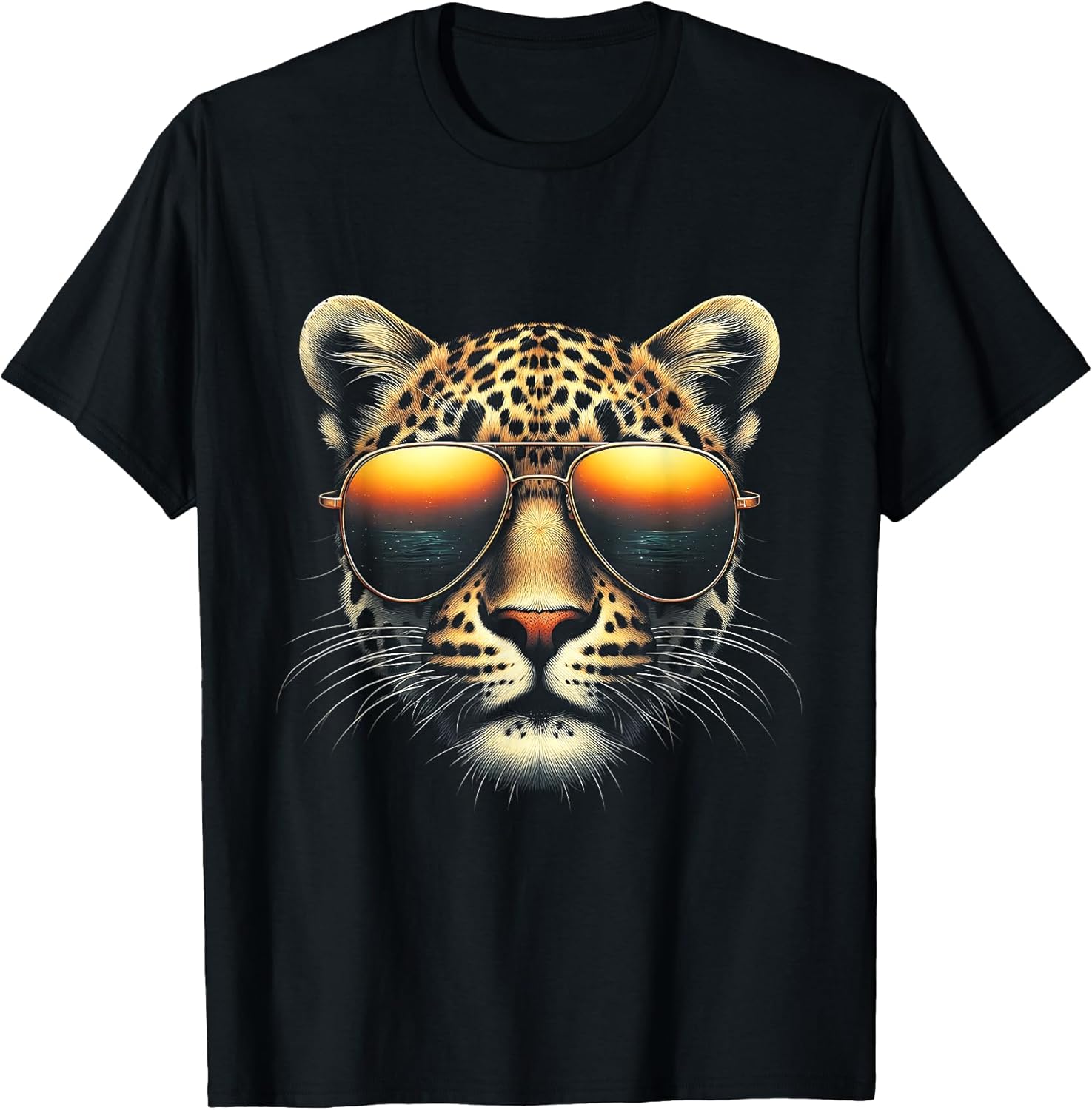 Leopard Face Wearing Sunglasses Animal Leopard Photography T-Shirt