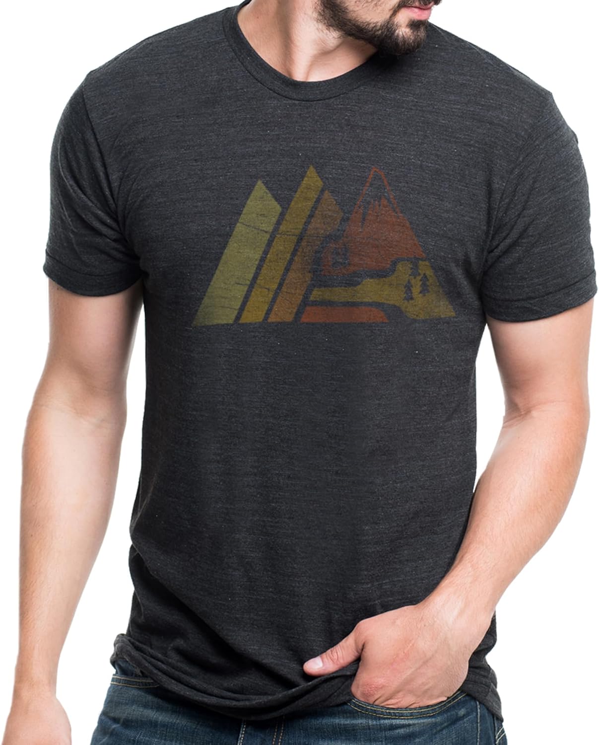Nature T-Shirt – Screen Printed Mountain Graphic Tee for Men, Comfortable Outdoor Shirt