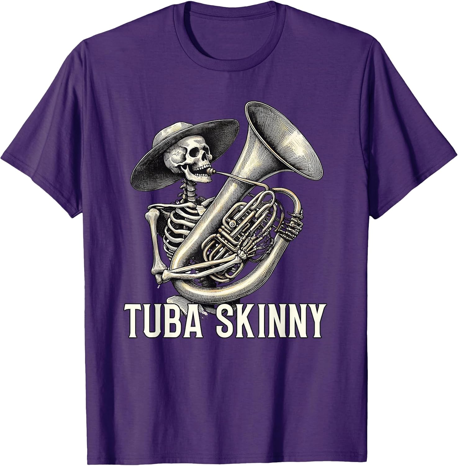 Tuba Skinny Skeleton Jazz Band Vintage Music Graphic Tee T-Shirt