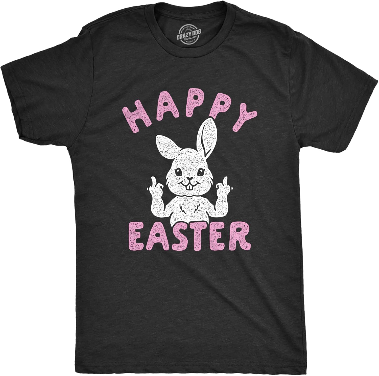 Mens Happy Easter Middle Finger T Shirt Cute Funny Offensive Bunny Hilarious Top