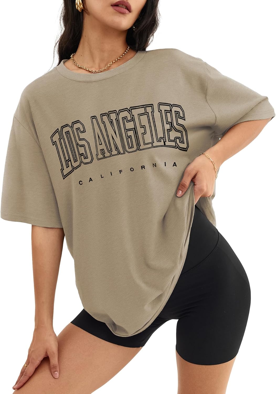 Womens Oversized T Shirts Casual Tee Workout Tops Gym Clothes Summer Loose Fit Short Sleeve Graphics Basic Y2K 2026