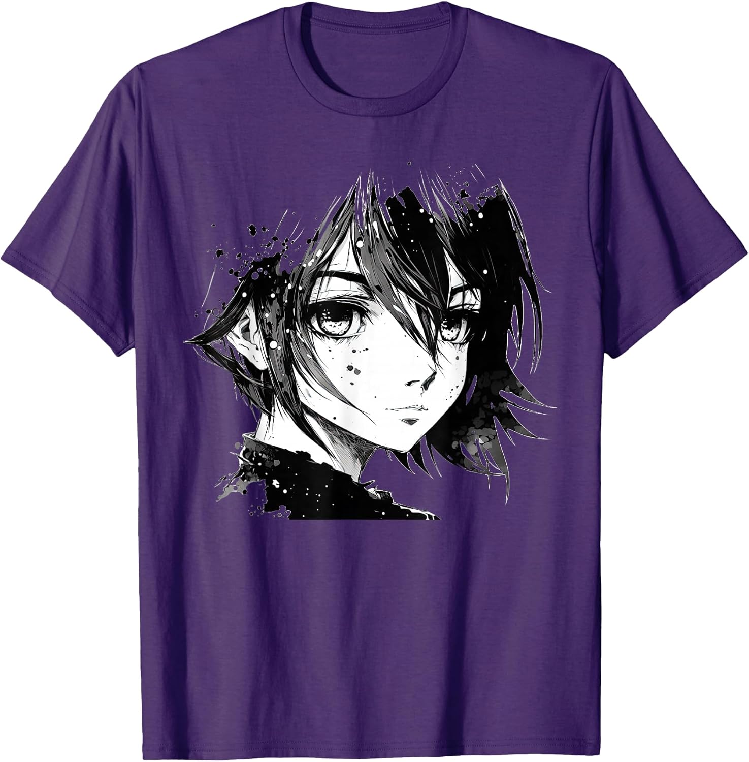 Anime Girl Anime Eyes Ink Art Sketch Drawing for Girls Teens T-Shirt