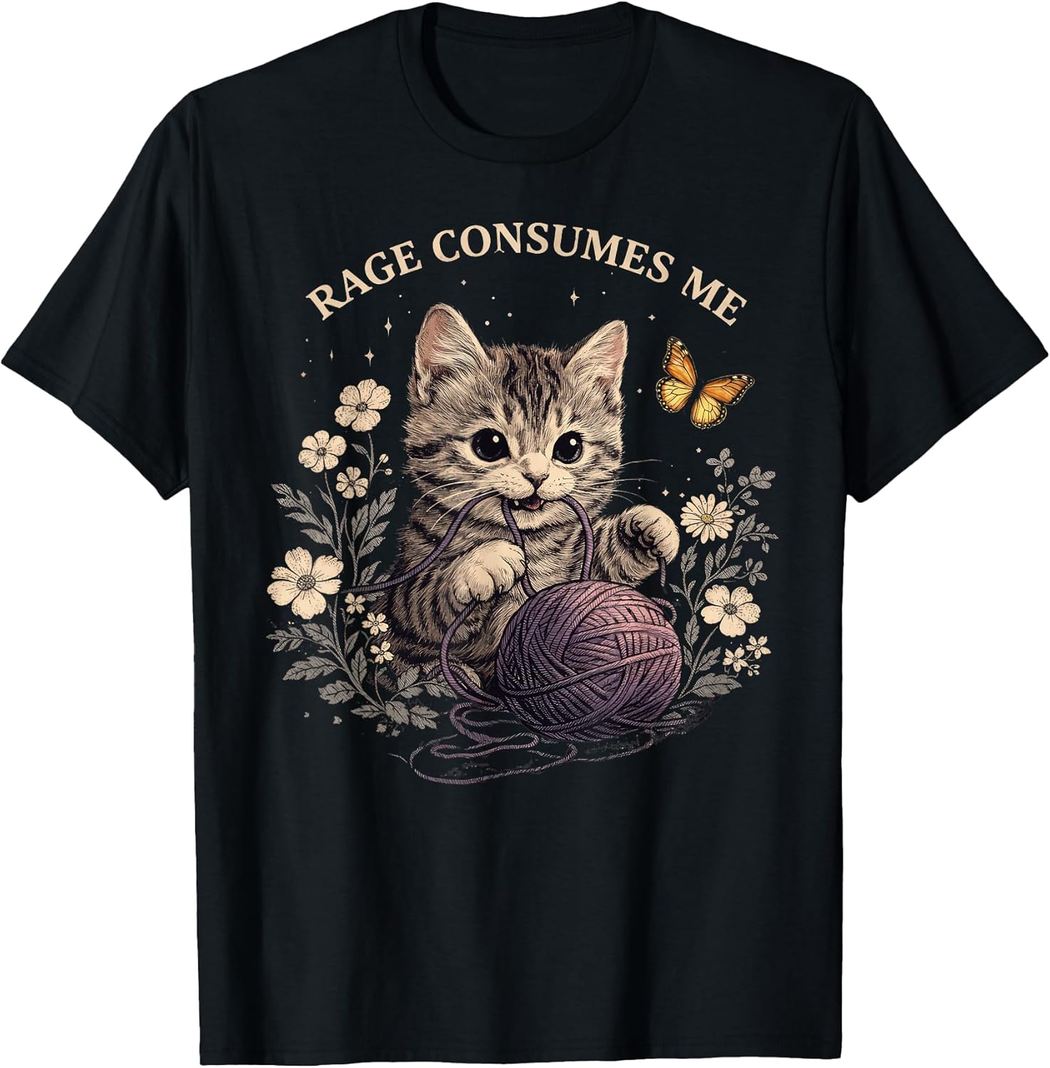 Cute Cat Rage Consumes Me Funny Cat Lovers Meme Sarcastic T-Shirt
