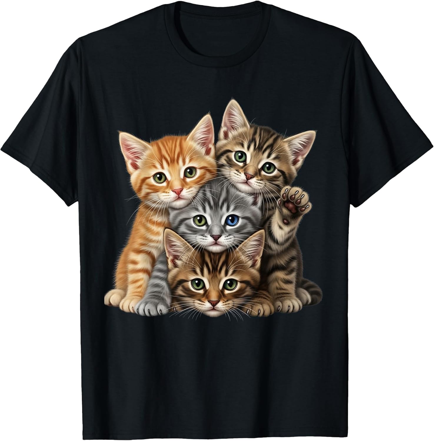 Cute little Cats playing build Wall for lovers kitty kittens T-Shirt
