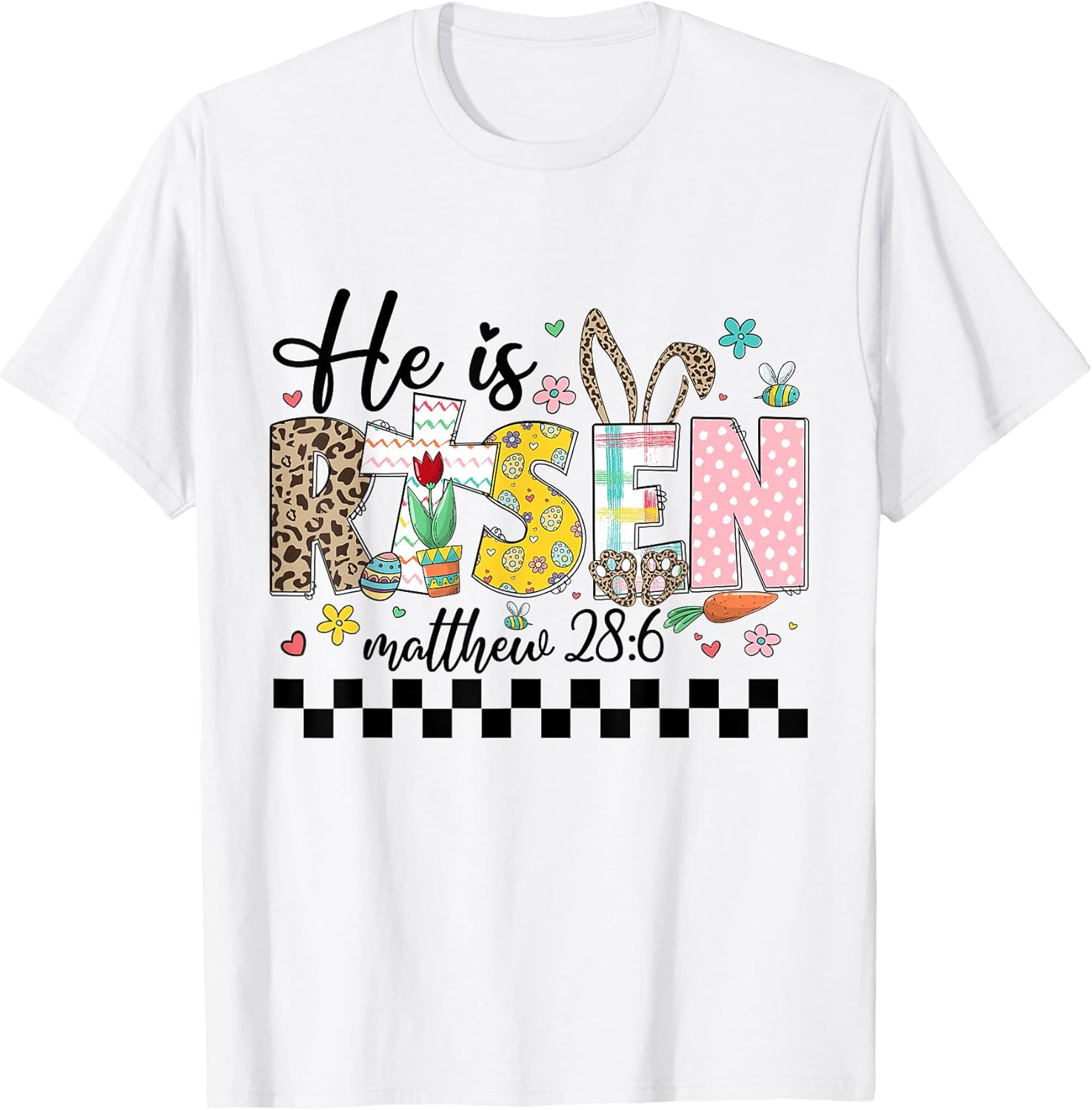 He Is Risen Christian Easter Women Girls Kids