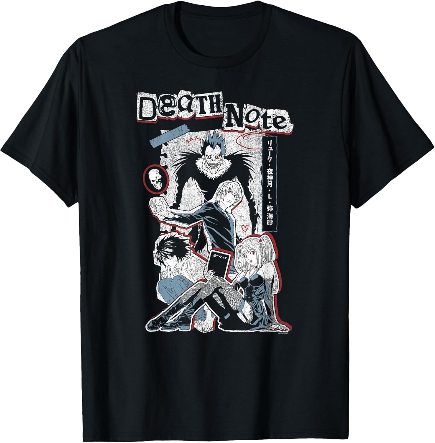 Character Collage with Kanji Anime T-Shirt