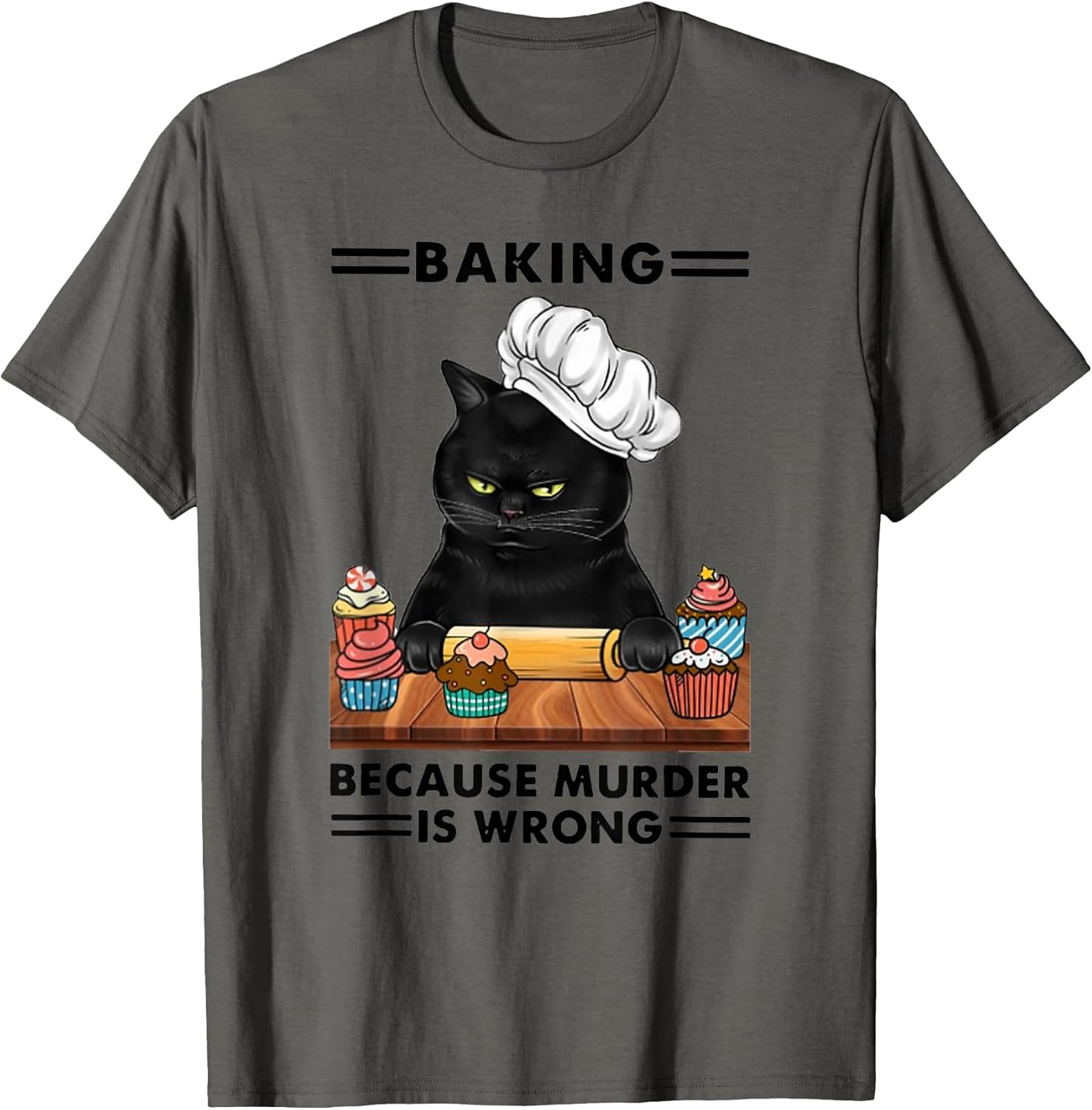 Black Cat Baking because murder is wrong cat lover
