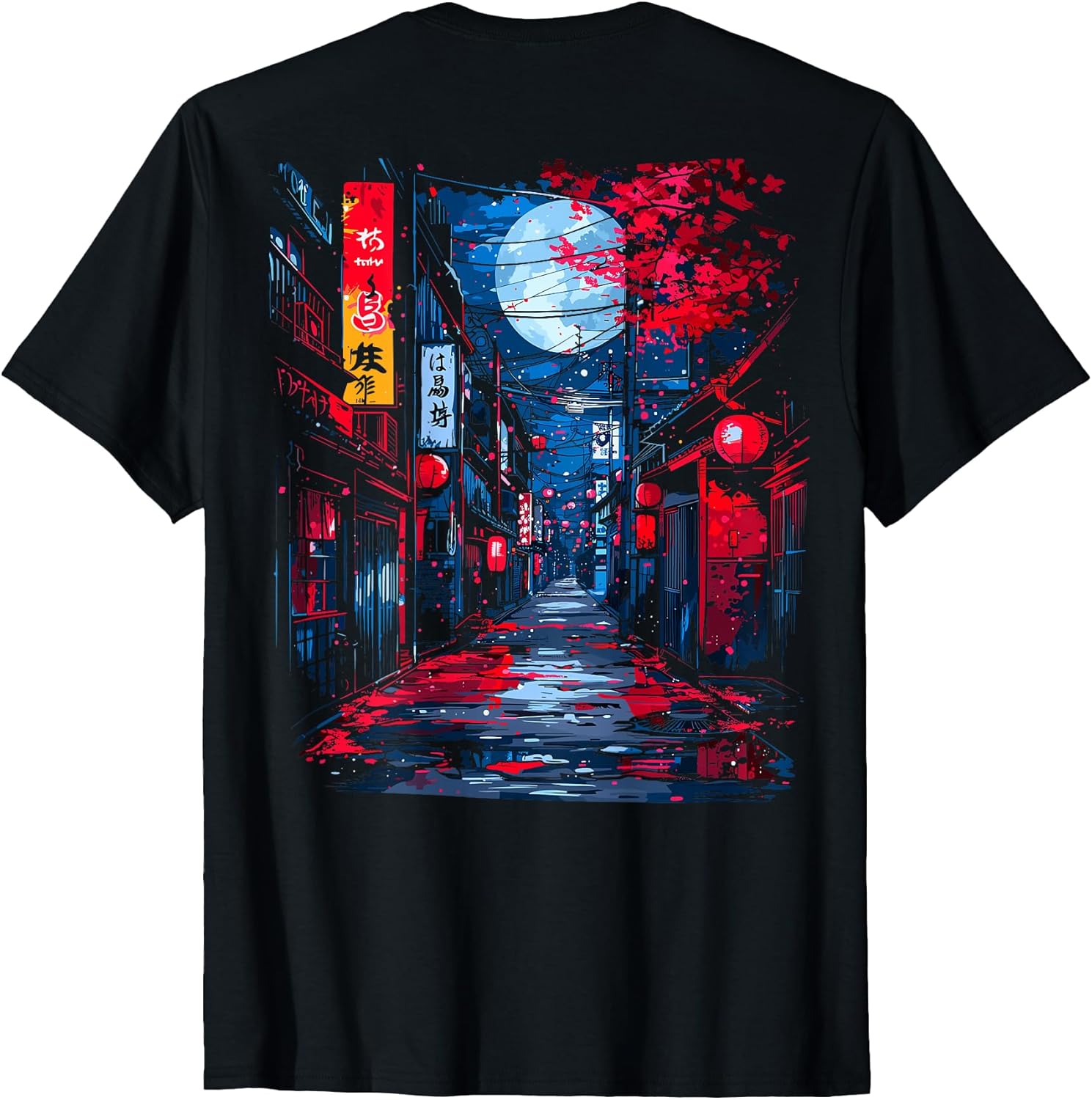 Japan Street Back Printed Graphic T-Shirt