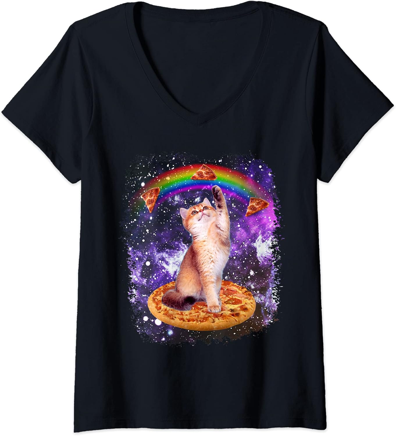 Space Pizza Cat Rainbow Funny Galaxy Cat