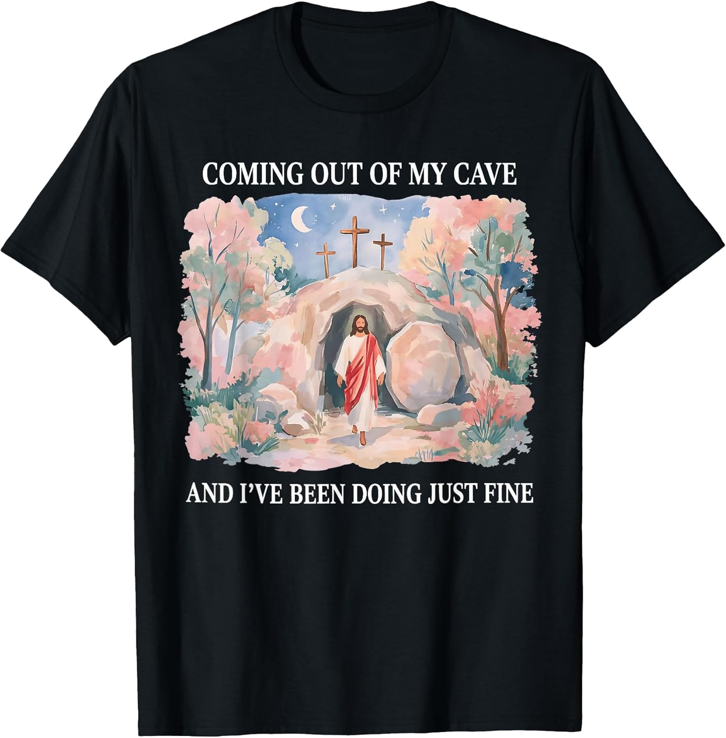 Jesus Coming Out of My Cave Funny Christian Easter
