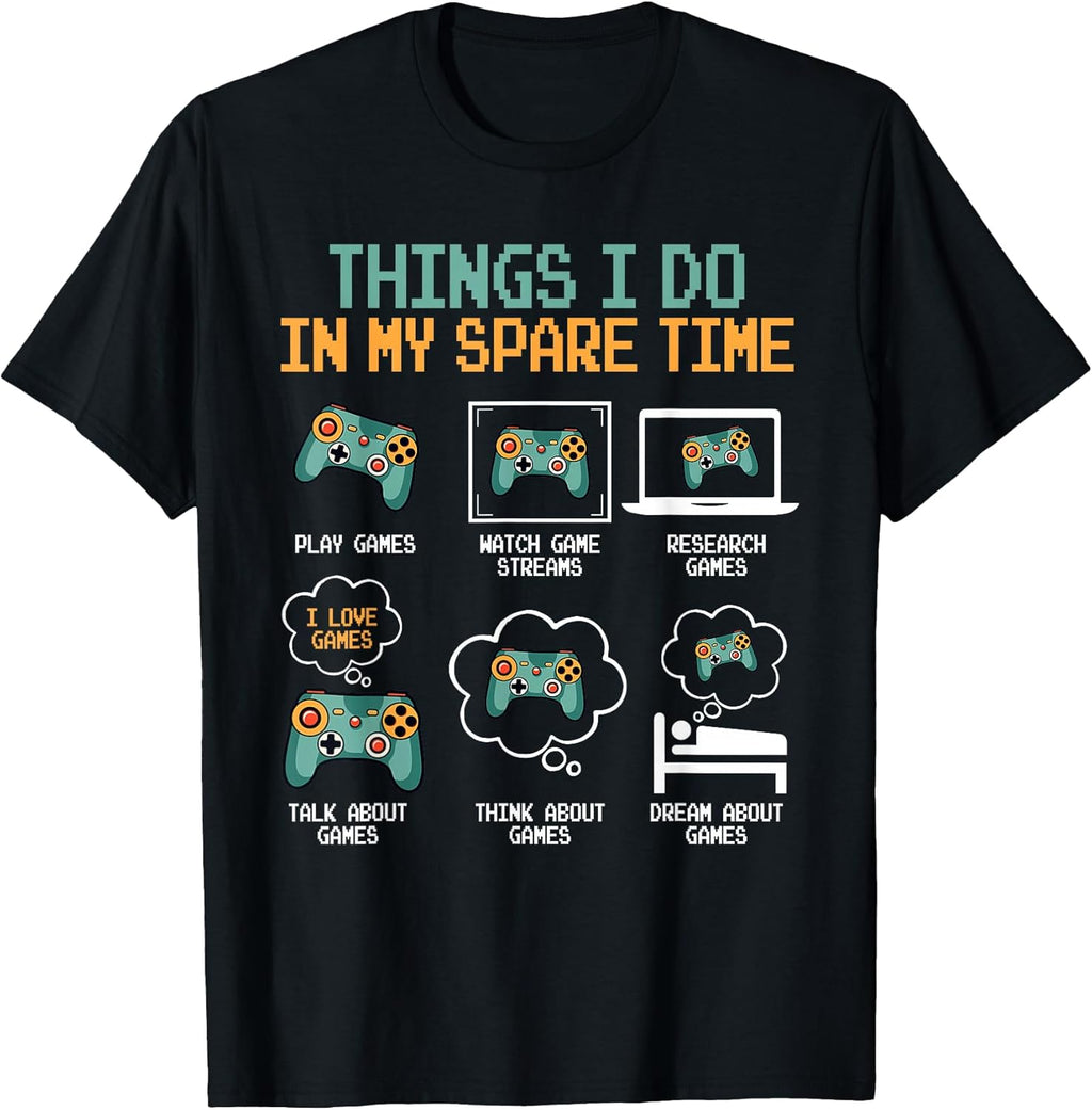 Funny Gaming Shirts for Men Video Game T-shirts Kids Gifts T-Shirt