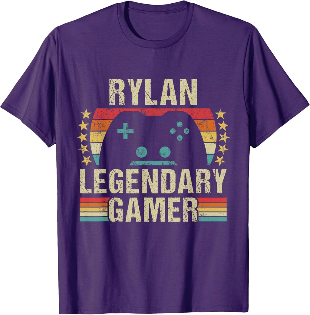 Rylan Gamer Retro Gaming Vintage Game Personalized 70s T-Shirt