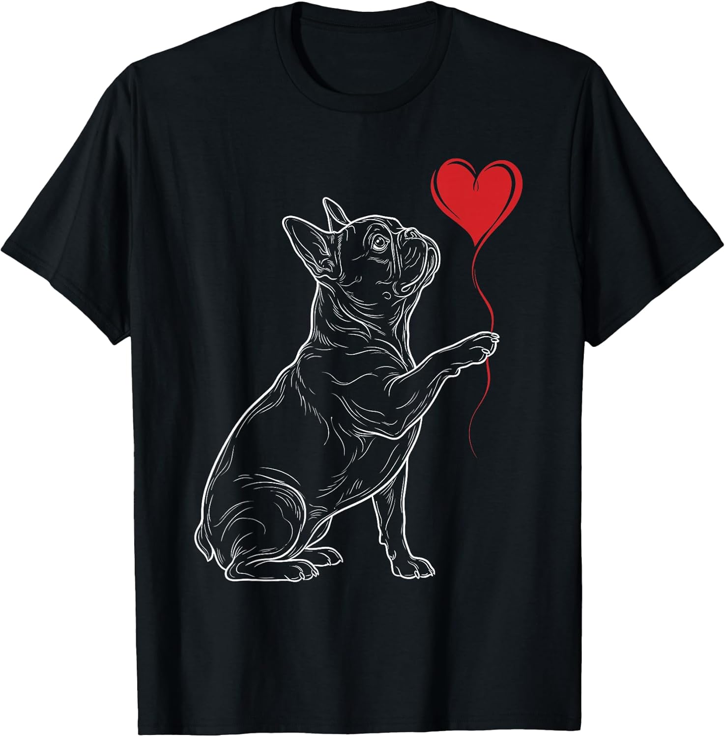 French Bulldog Lover Dog Art Frenchie Heart Valentines T-Shirt