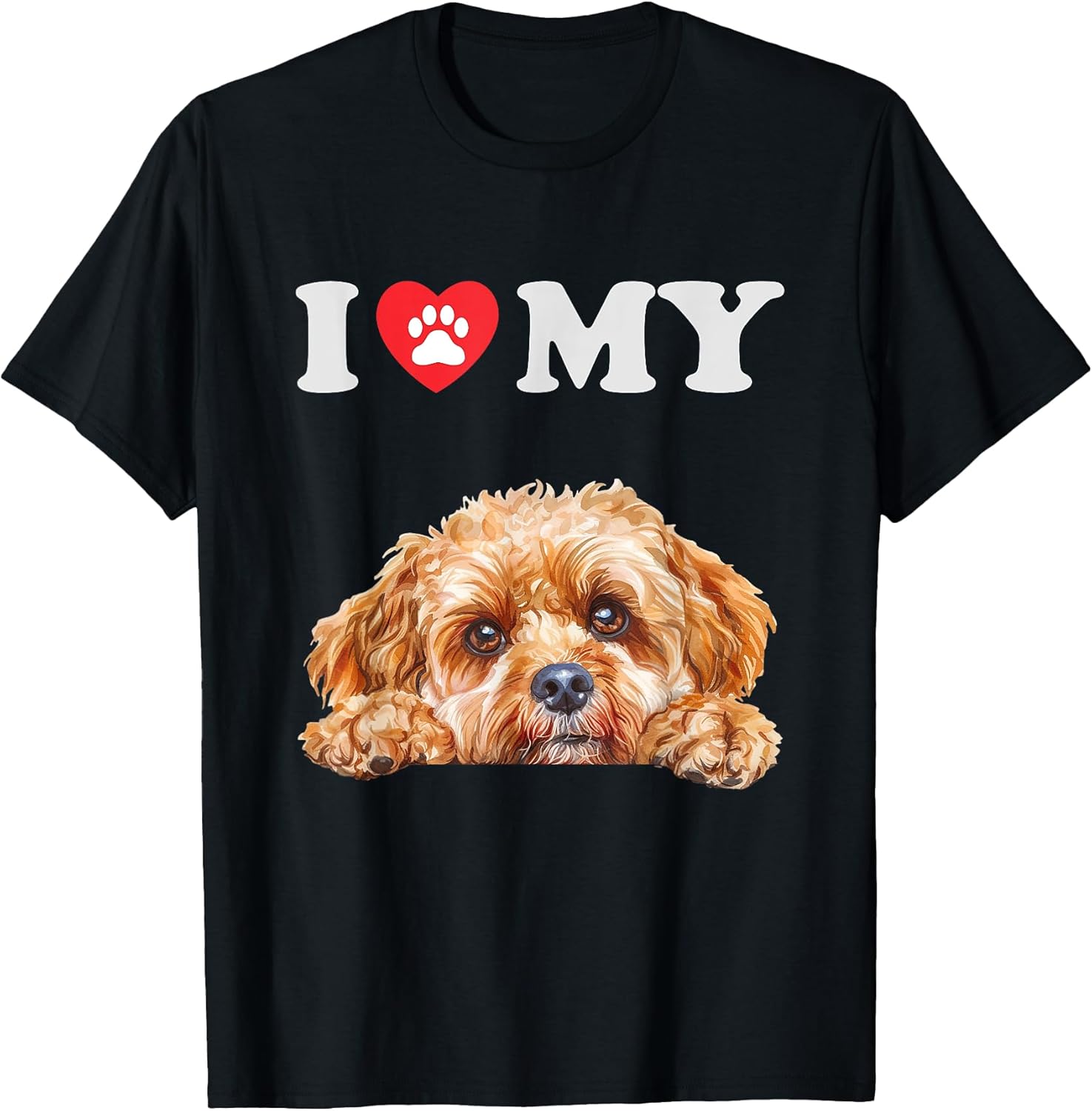 Cavapoo I Heart My Dog Funny Dog Lover Men Women Girls Kids T-Shirt