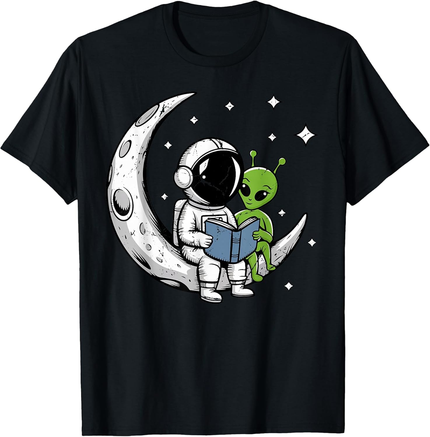 Astronaut Space Reading Alien Tee