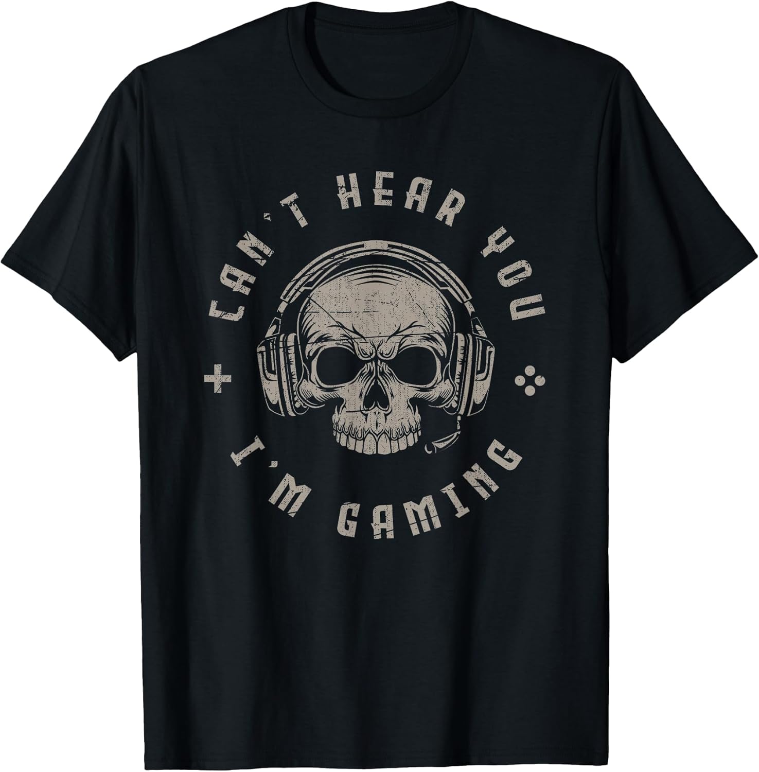 Ich kann Dich Nicht hören ich zocke Skull Nerd Gaming T-Shirt