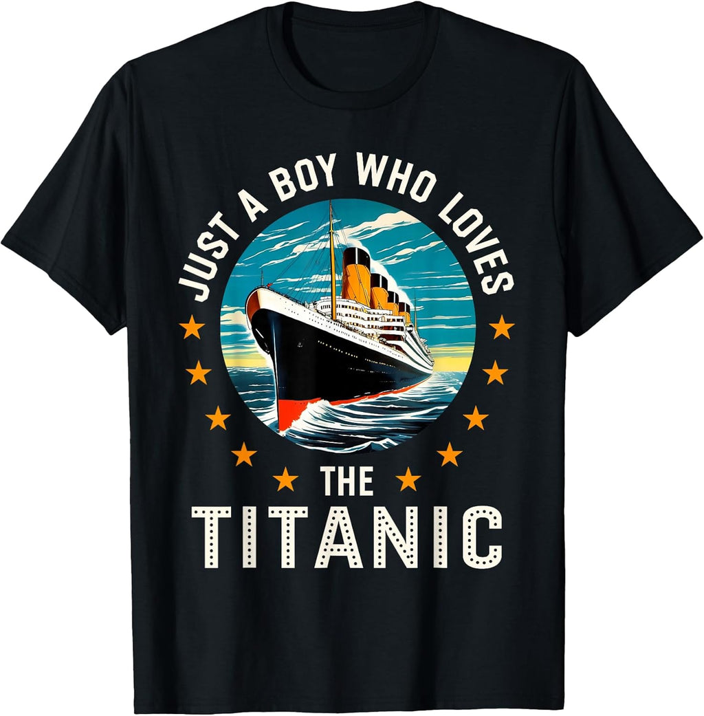 A Boy Who Loves The RMS Titanic Boys T-Shirt