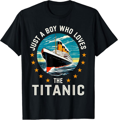 A Boy Who Loves The RMS Titanic Boys T-Shirt