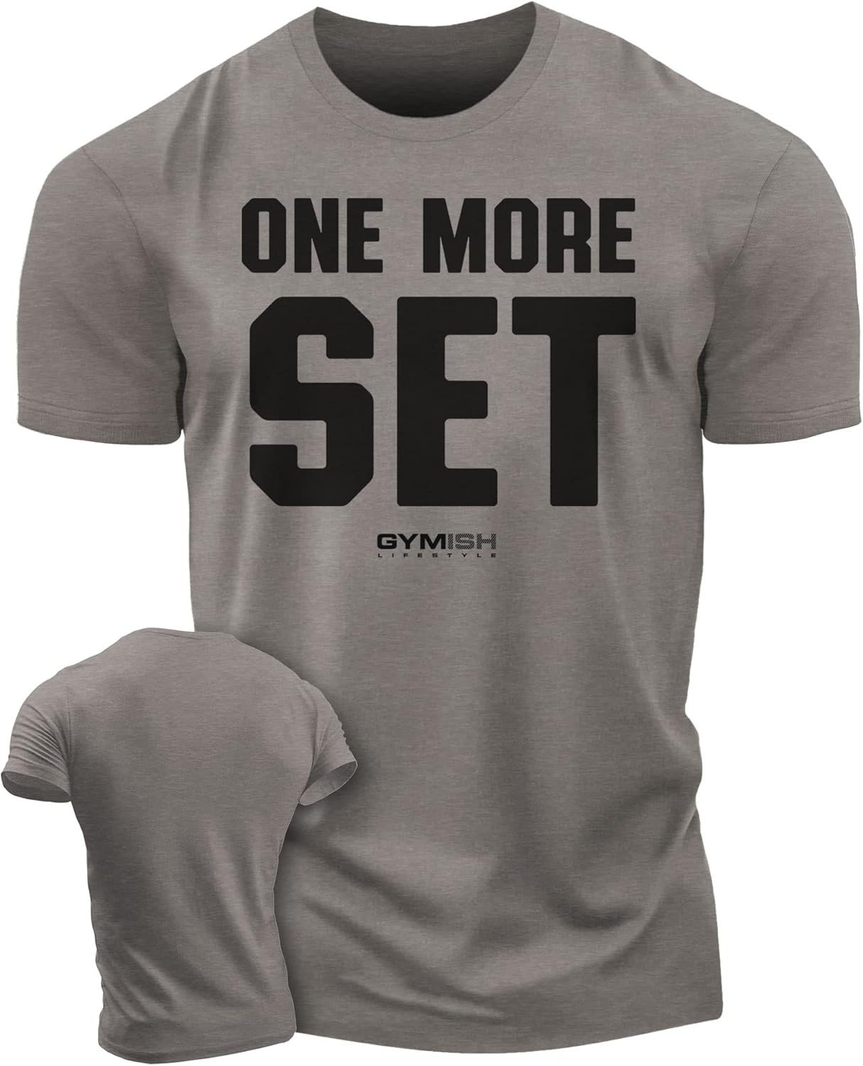 One More Set Motivational Lifting T-Shirt, Gym Workout Men Tees