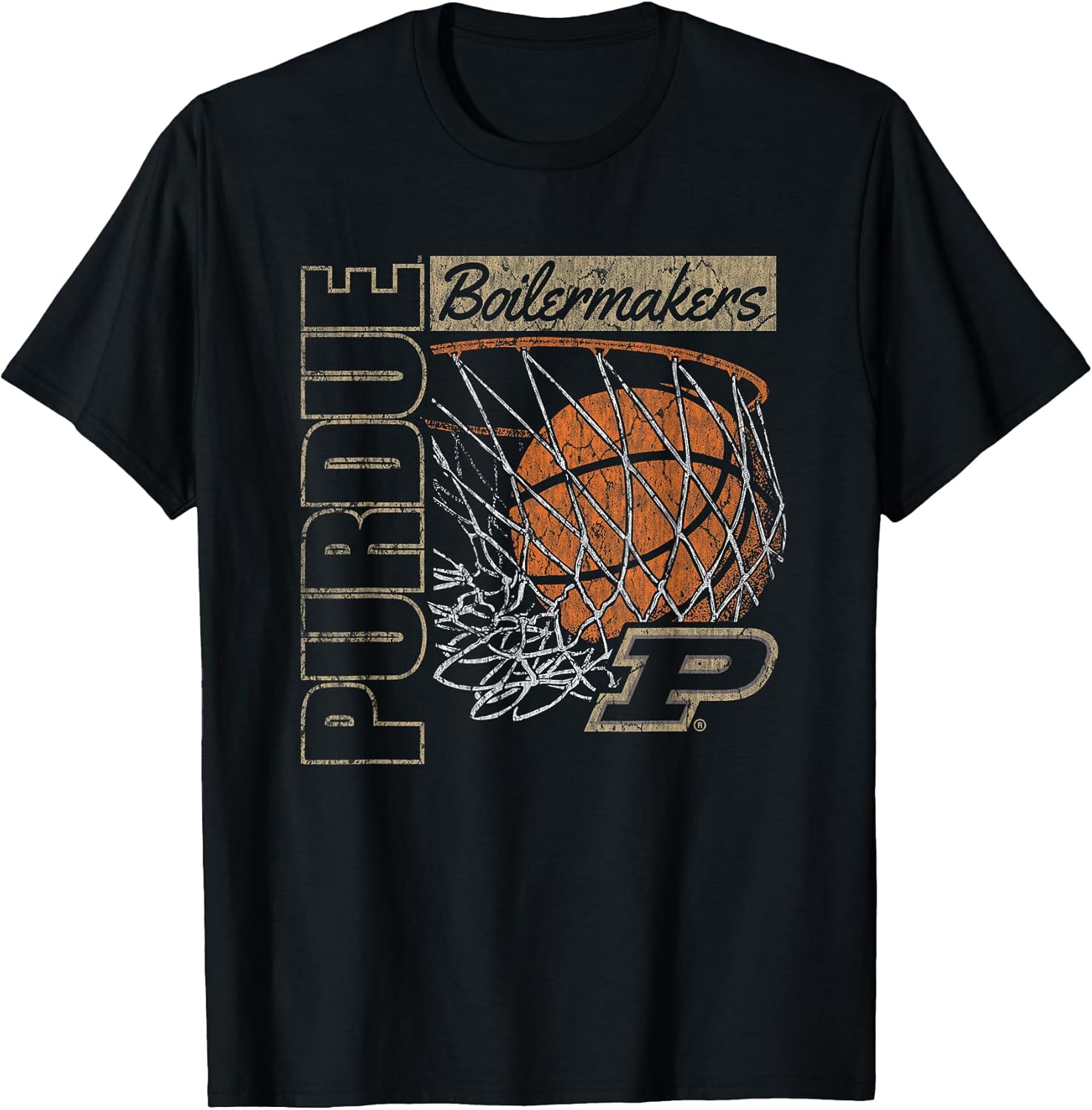 Purdue Boilermakers Vintage Basketball 90's Black T-Shirt