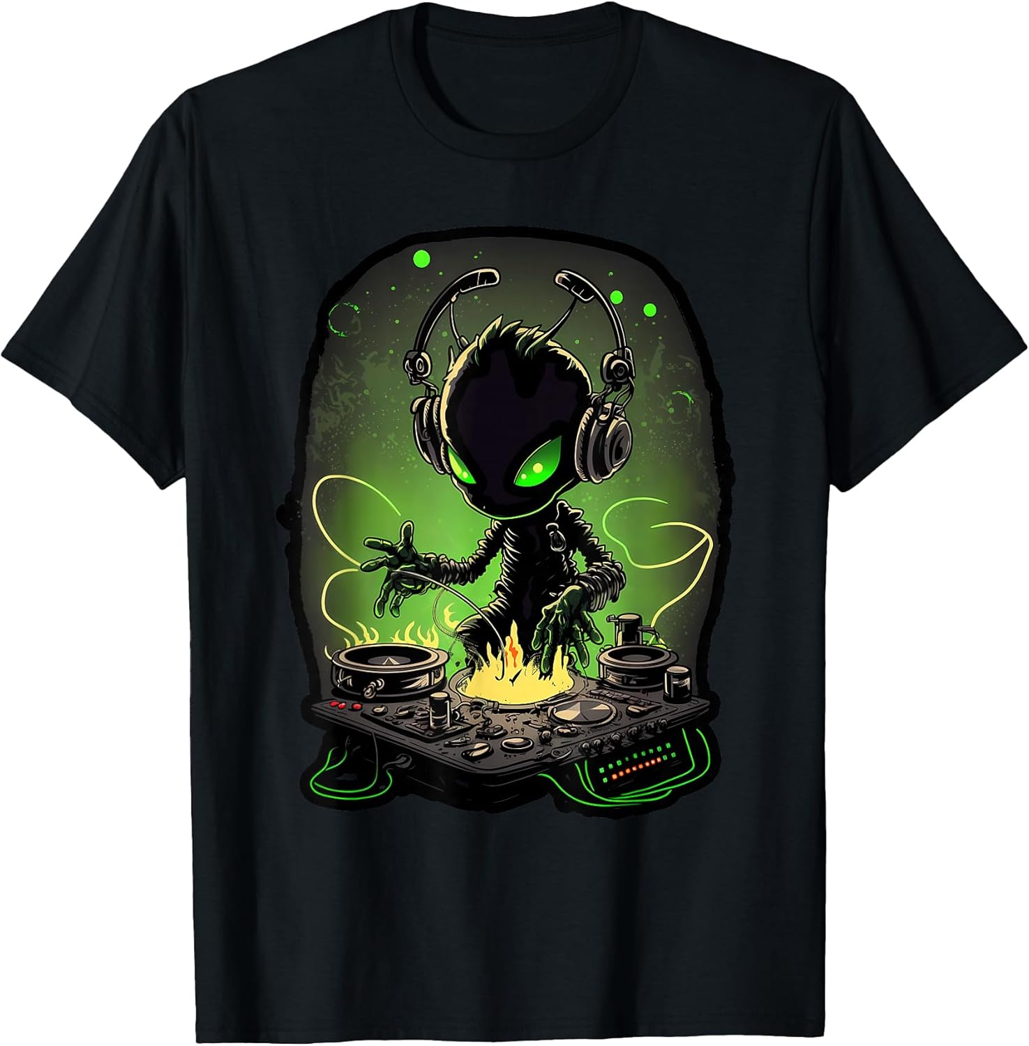 Alien DJ Astronaut Alien EDM Techno Space Graphics