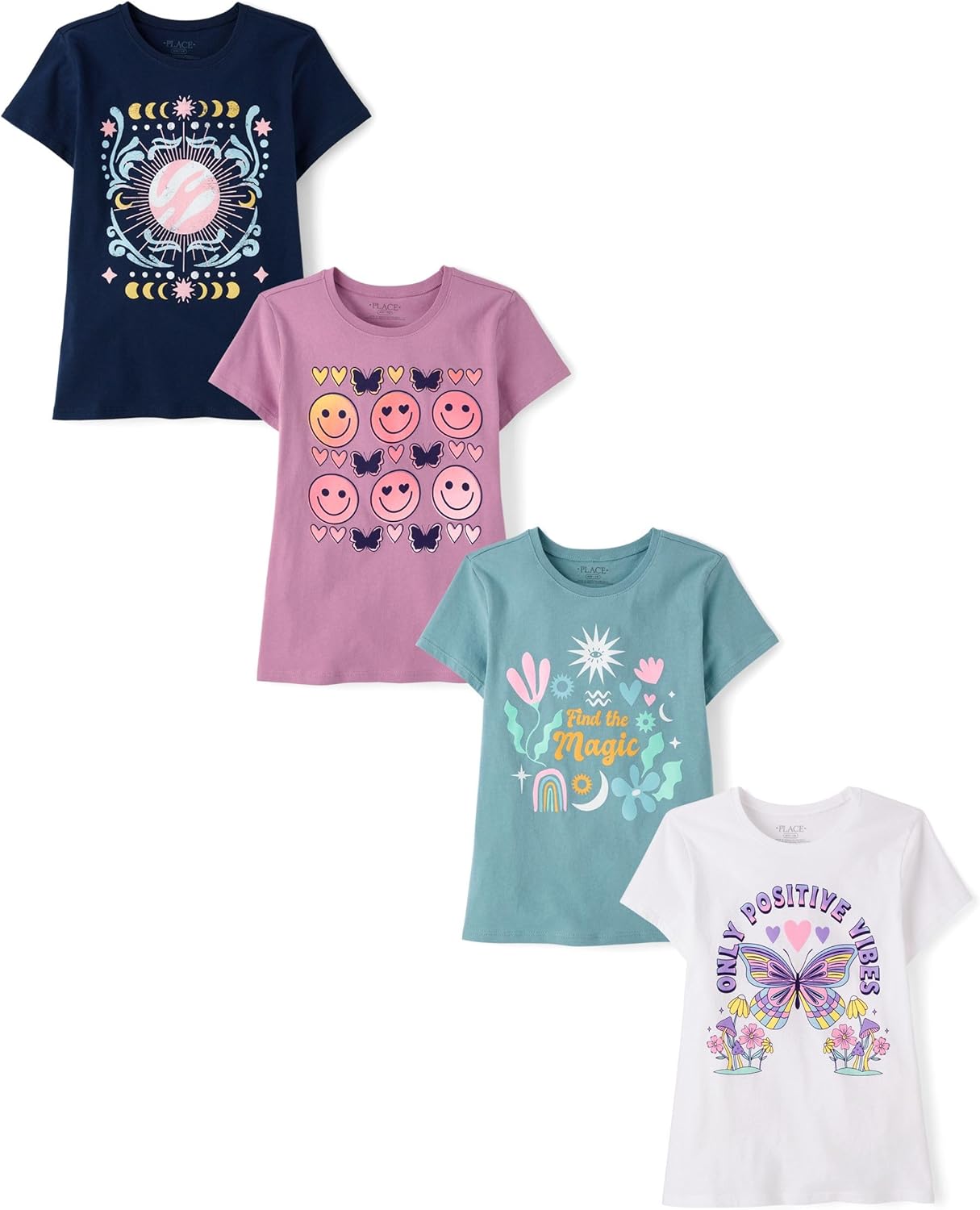 Girls' Trends,Icons Short Sleeve Graphic T-Shirts,4 Pack