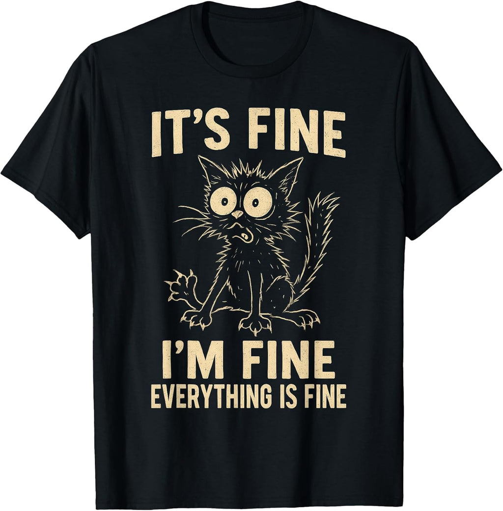 Funny Cat Graphic Tee Men Women Kids Weird Crazy Meme Cat T-Shirt