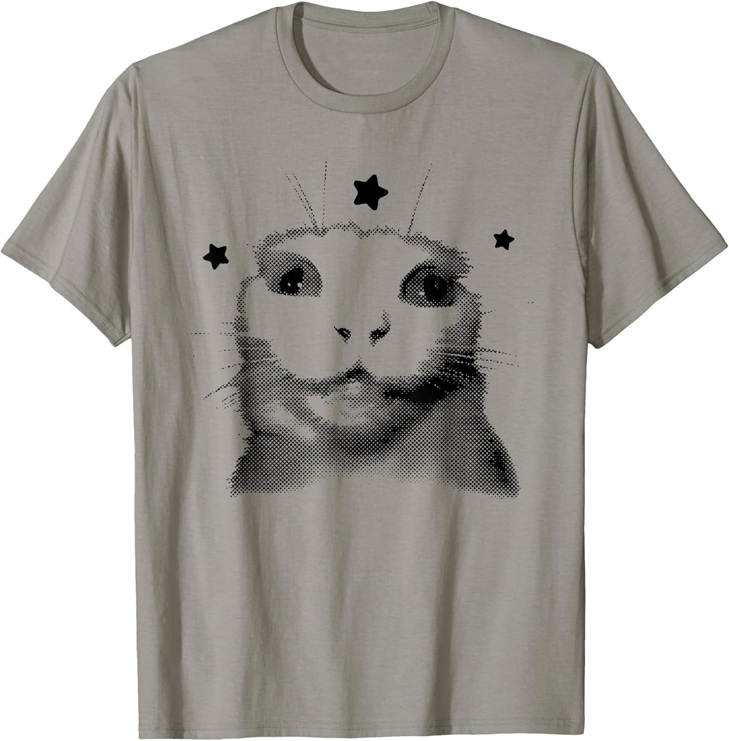 Funny Cute Retro Cat Silly Vintage Kitten Meme Cat Lovers T-Shirt