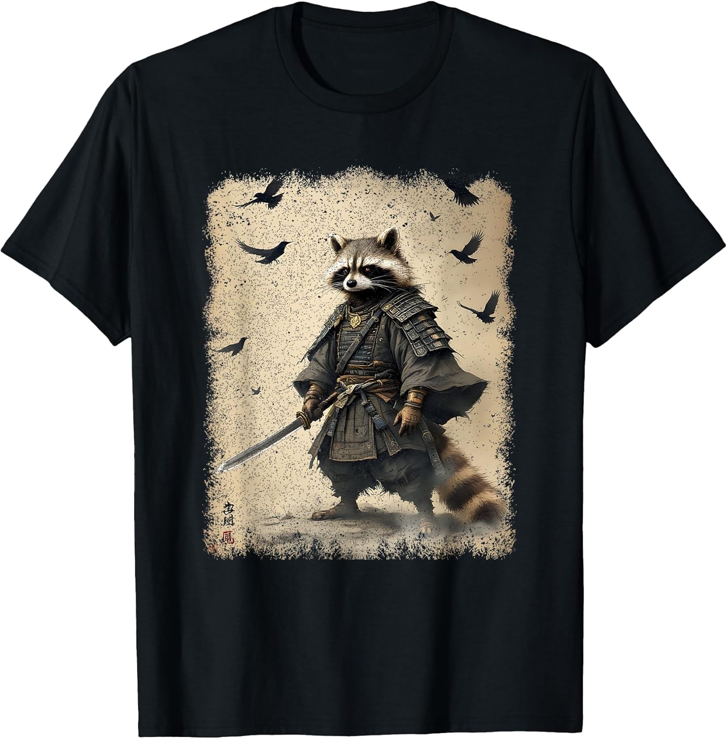 Samurai Raccoon, Japanese Warrior Art | Anime & Samurai T-Shirt