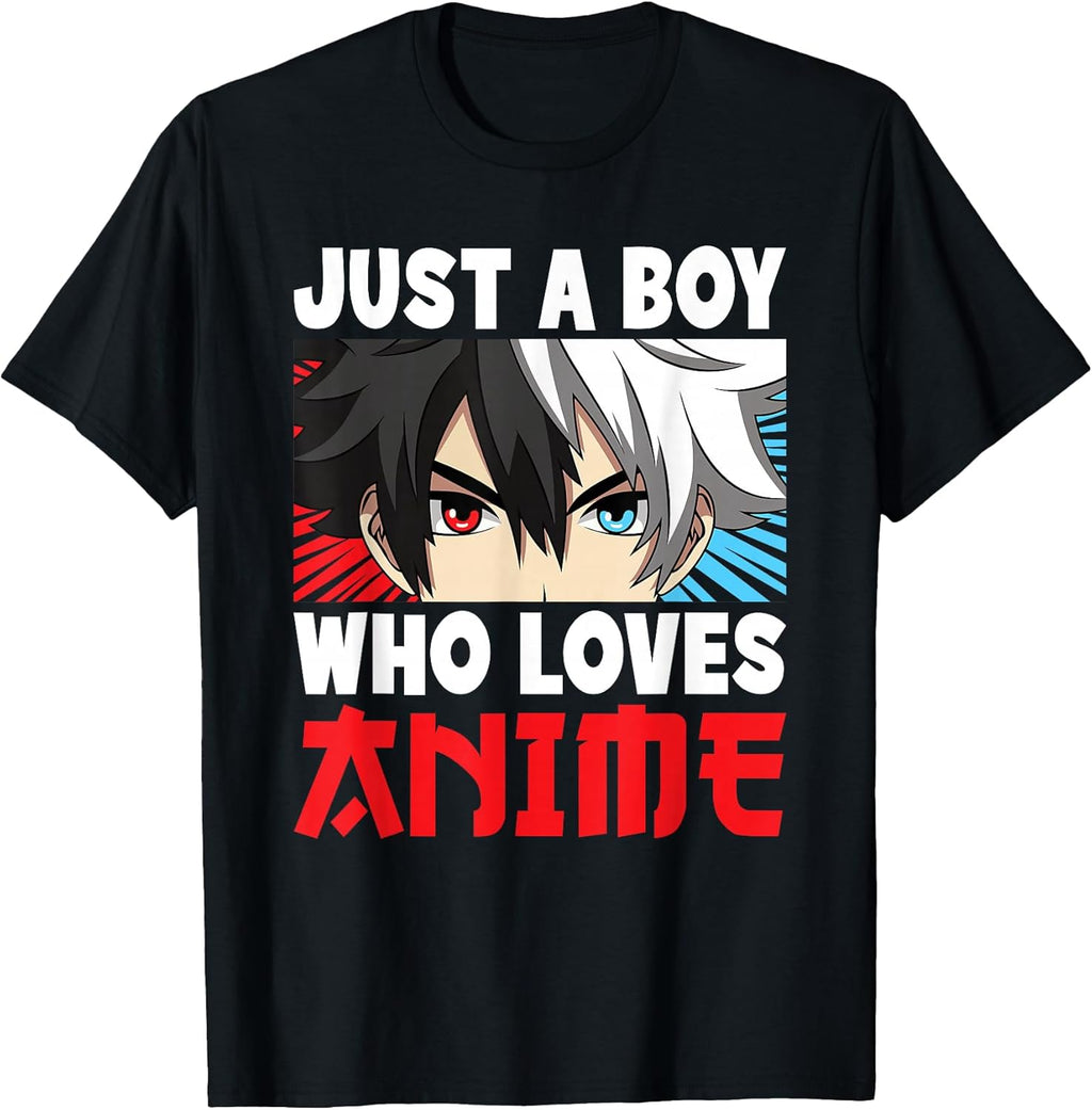 Just A Boy Who Loves Anime Funny Japanese Otaku Kids T-Shirt